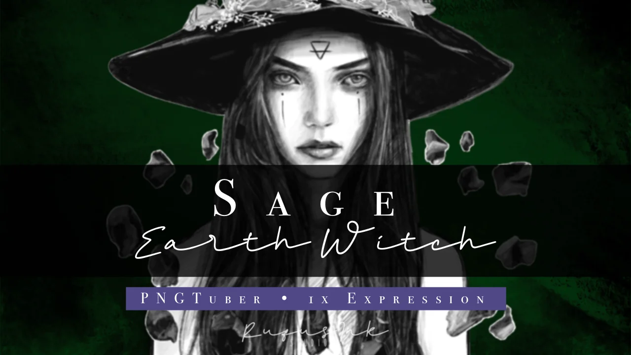 Sage - Earth Witch PNGTuber | 3 Expressions | Ready to Use product image (1)