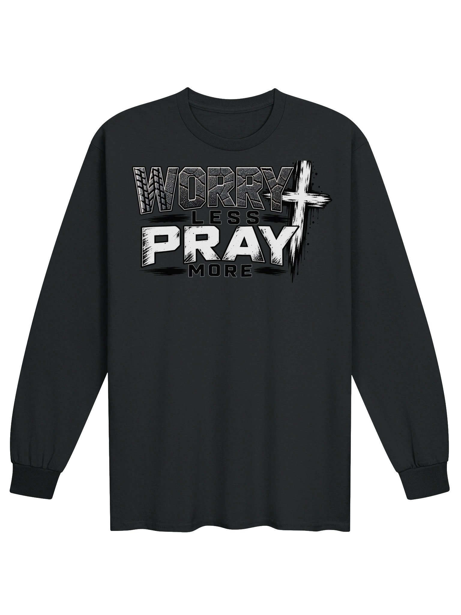 Blacktop Brand: "Worry Less Pray More" Long Sleeve T-Shirt product image (8)