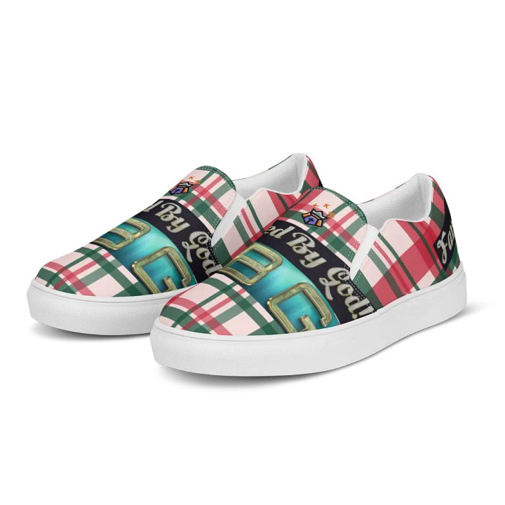 BBG Red and Green Plaid Women's Slip On product image (2)