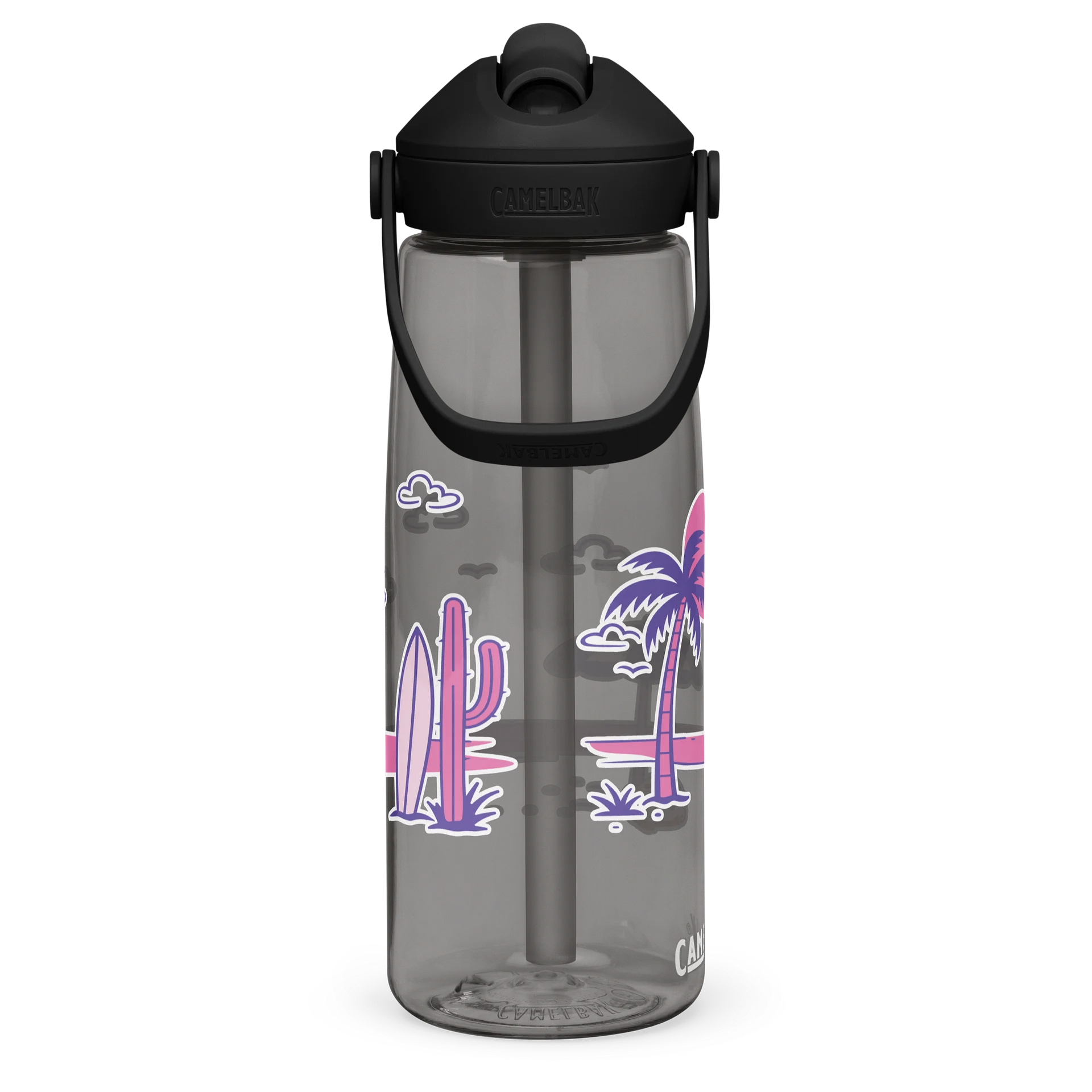 Retro Tropical Sunset Flip Straw Bottle product image (13)