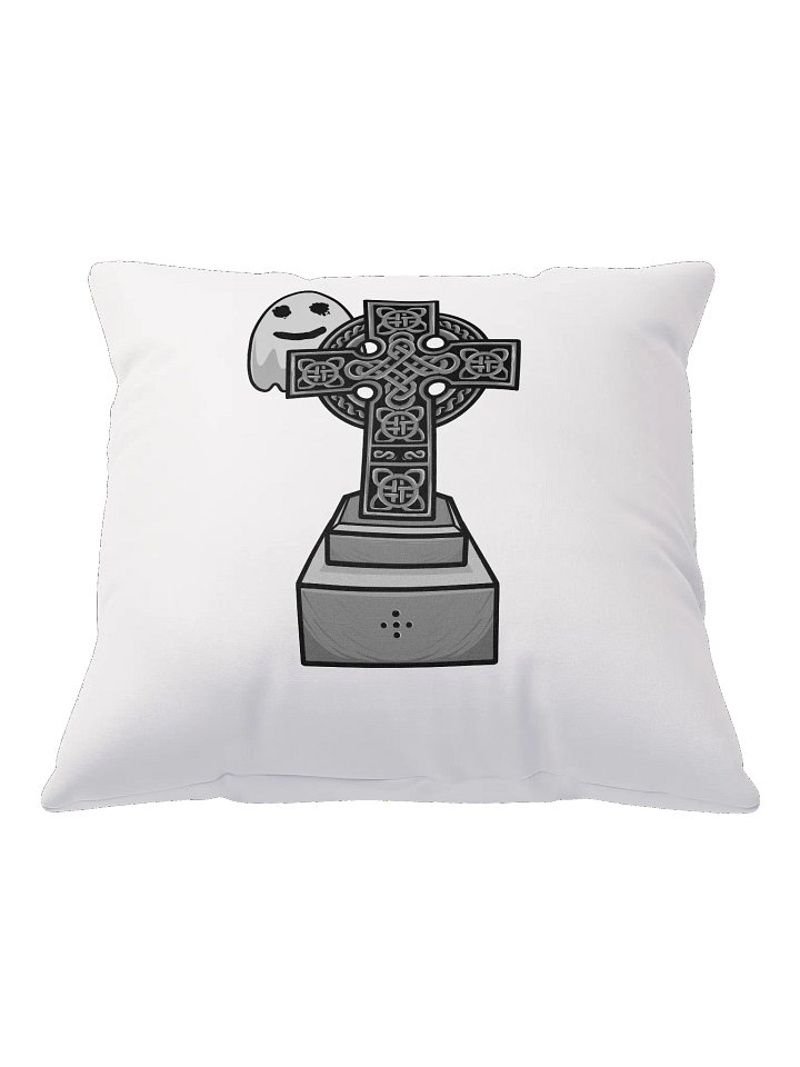 ghost behind cross pillow 18x18 product image (1)