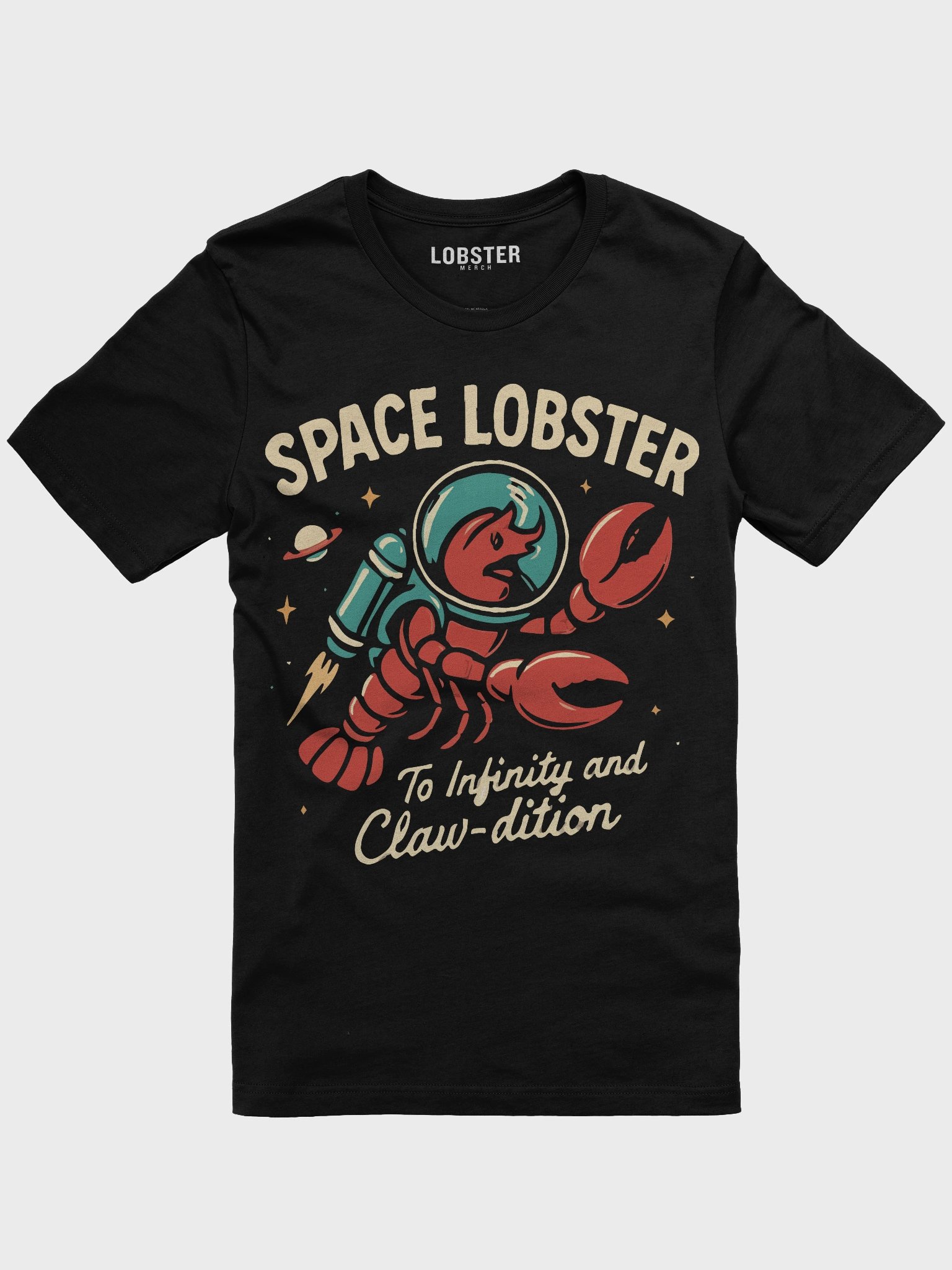 Space Lobster T-Shirt – Funny Lobster Graphic Tee for Sci-Fi Fans product image (2)
