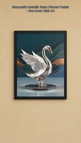 When light hits this swan just right… 🦢💫 This isn't your average canvas print — it's a geometric, metallic Neo-Deco statement...