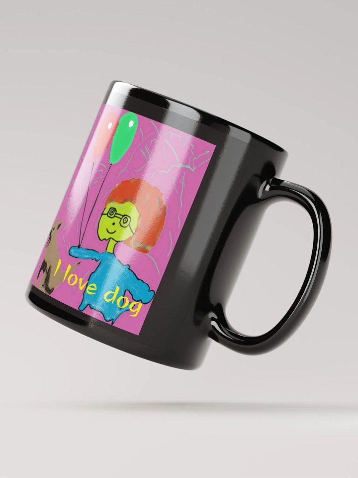 Black Glossy Mug : i love dog product image (1)