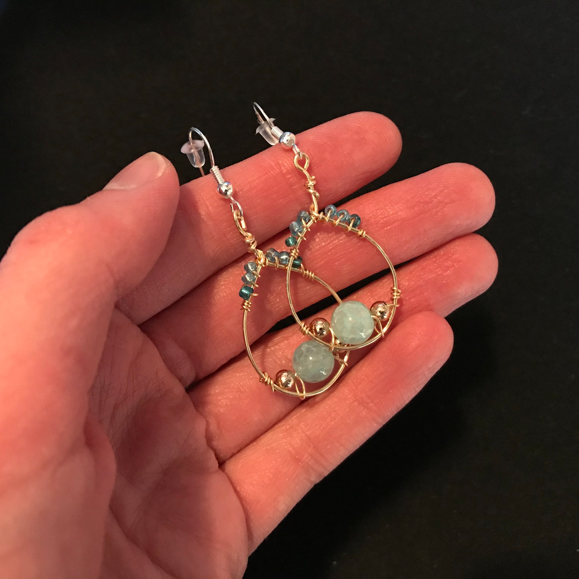 Blue Agate Drop Earrings product image (1)
