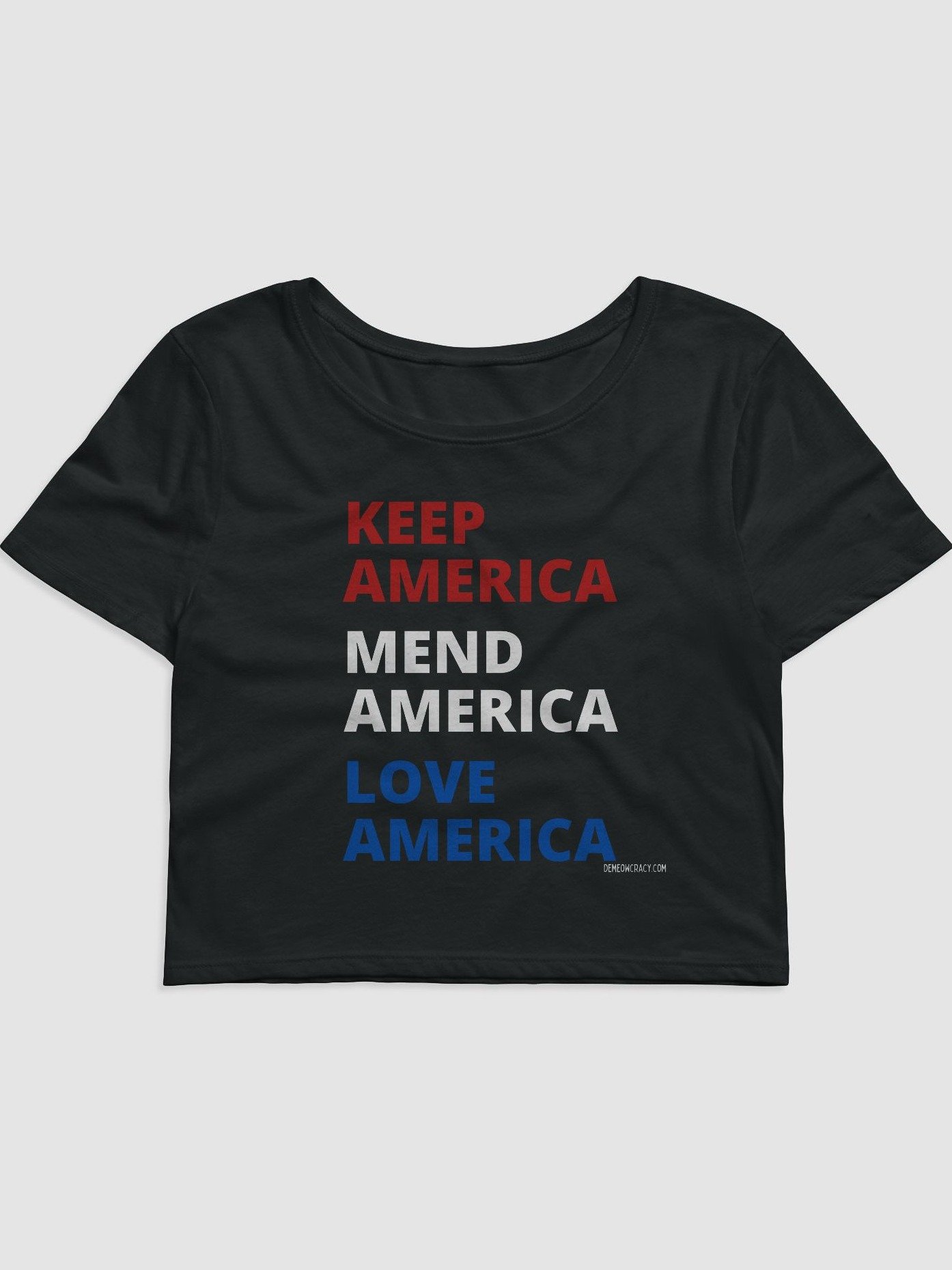 Patriotic KAMALA Keep Mend Love America Crop Tee product image (2)