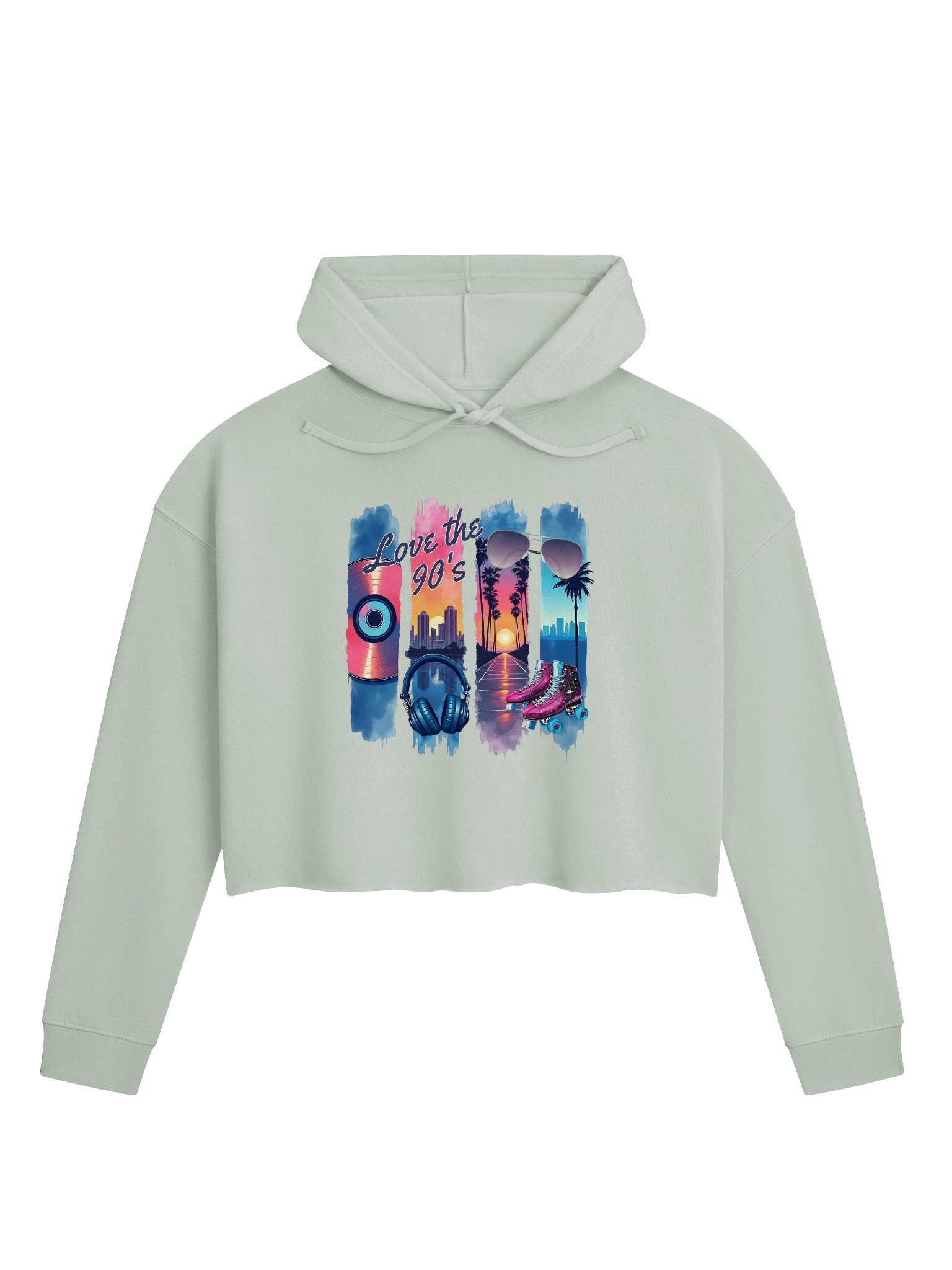 Love the 90s Neon Retro Crop Hoodie product image (1)