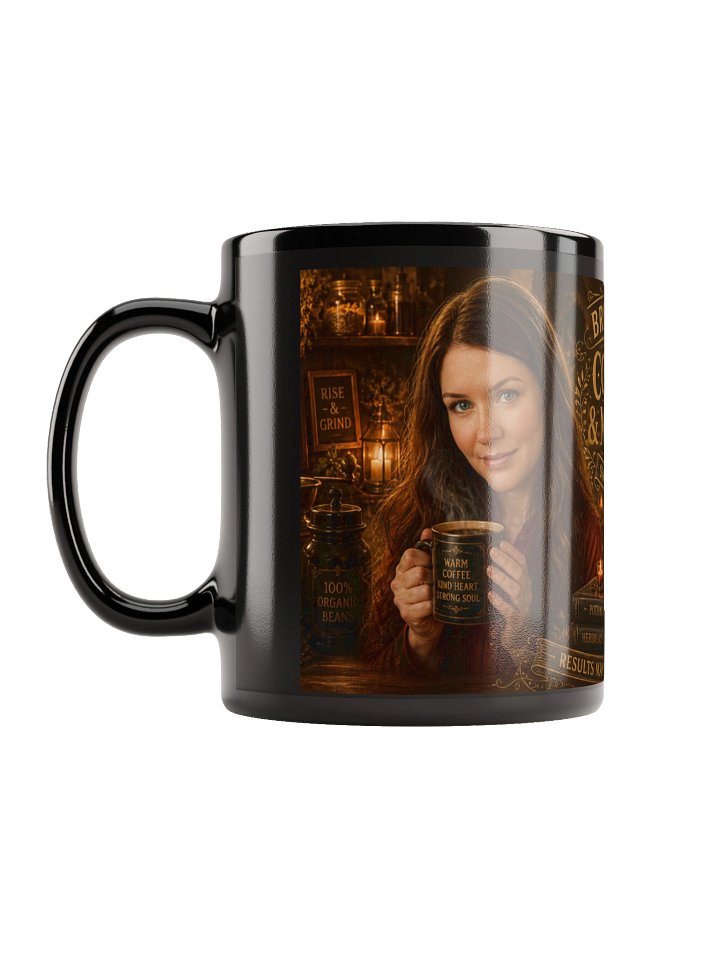 Brewing Coffee & Magic — Black Glossy Mug product image (2)