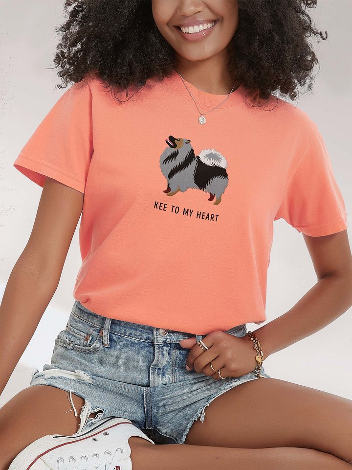 Kee to My Heart T-Shirt(Embroidered) of a Keeshond product image (2)