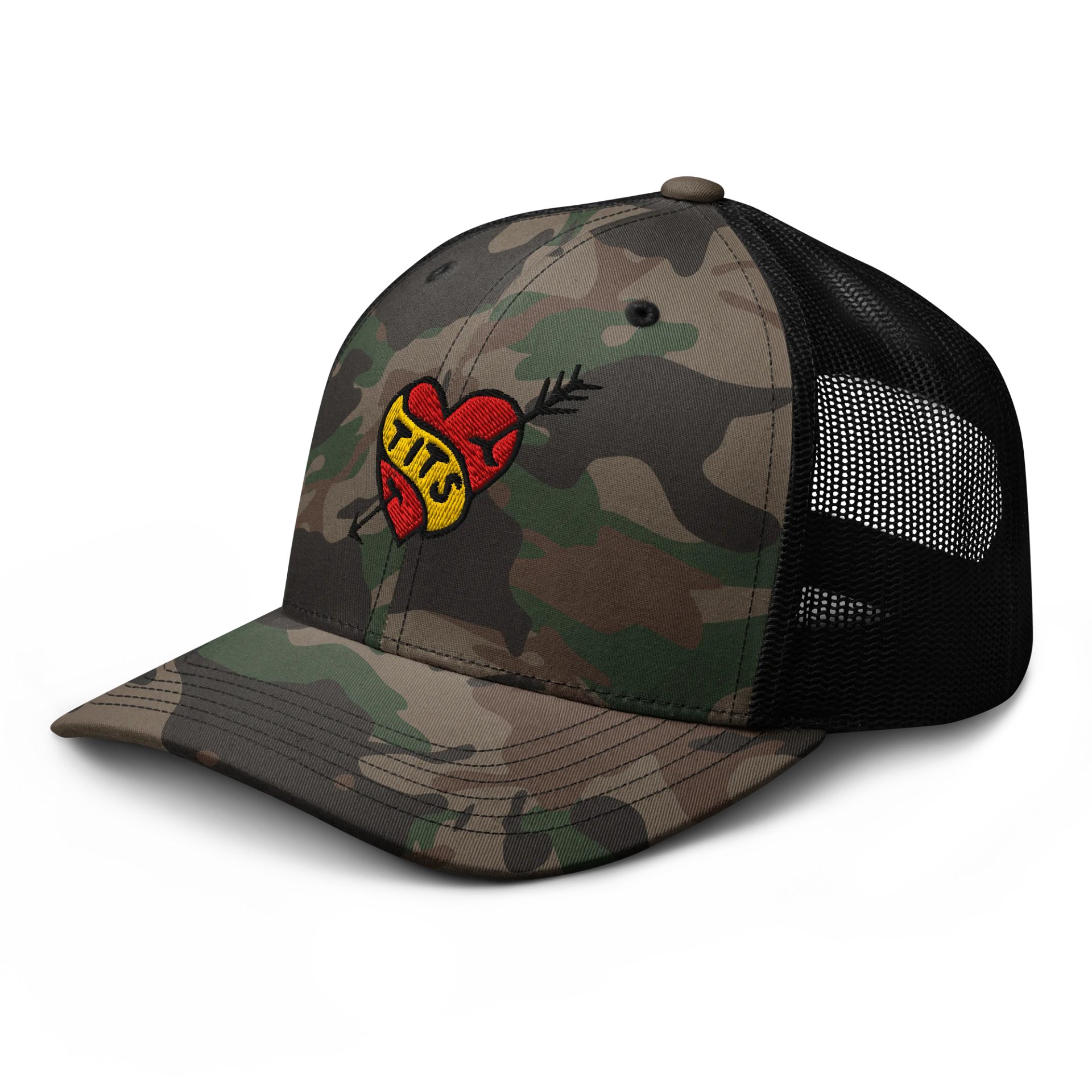 BREAK YOUR HEART Camo Trucker Hat product image (6)