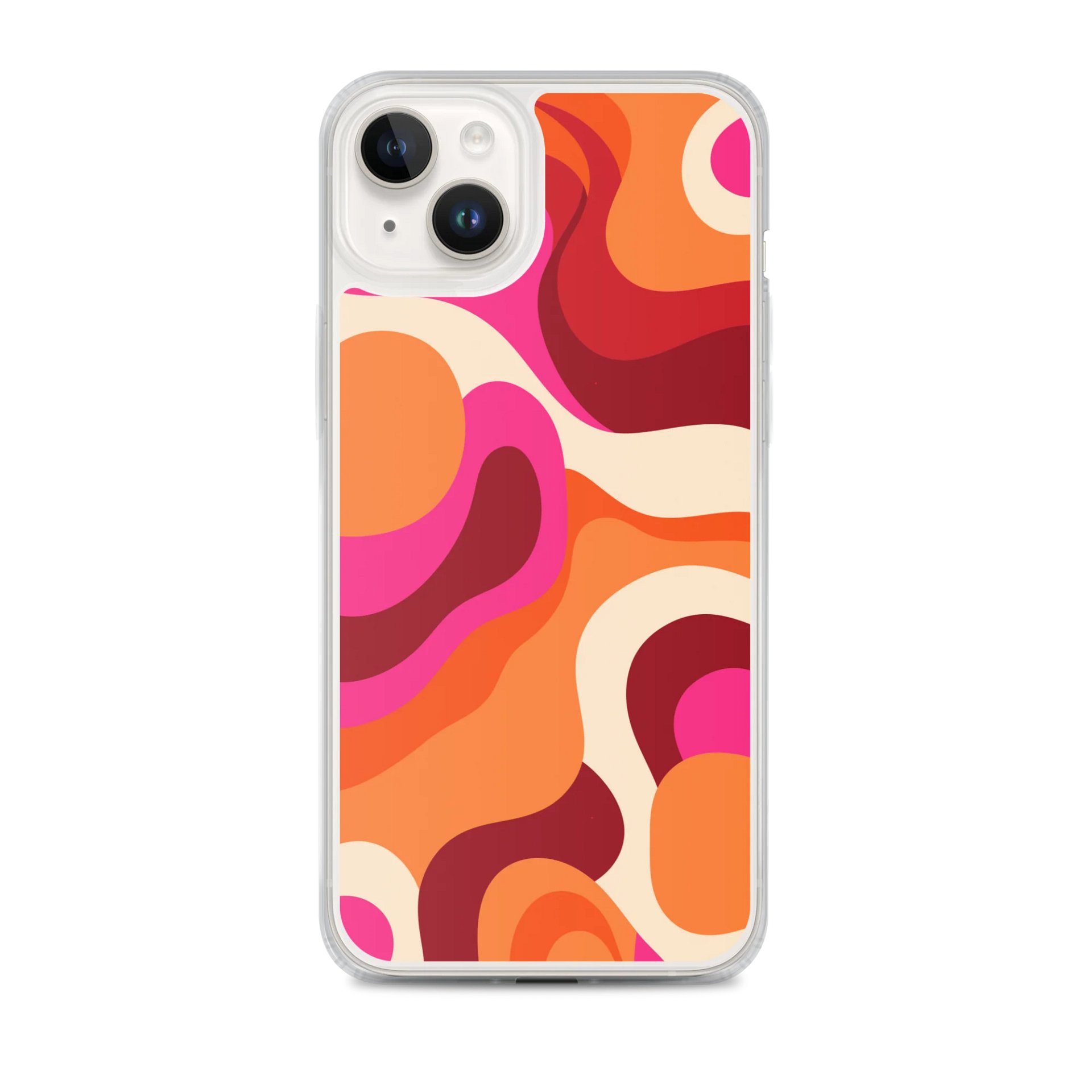 Cute Organic Vibrant Abstract Wavy Shapes iPhone Clear Case product image (1)