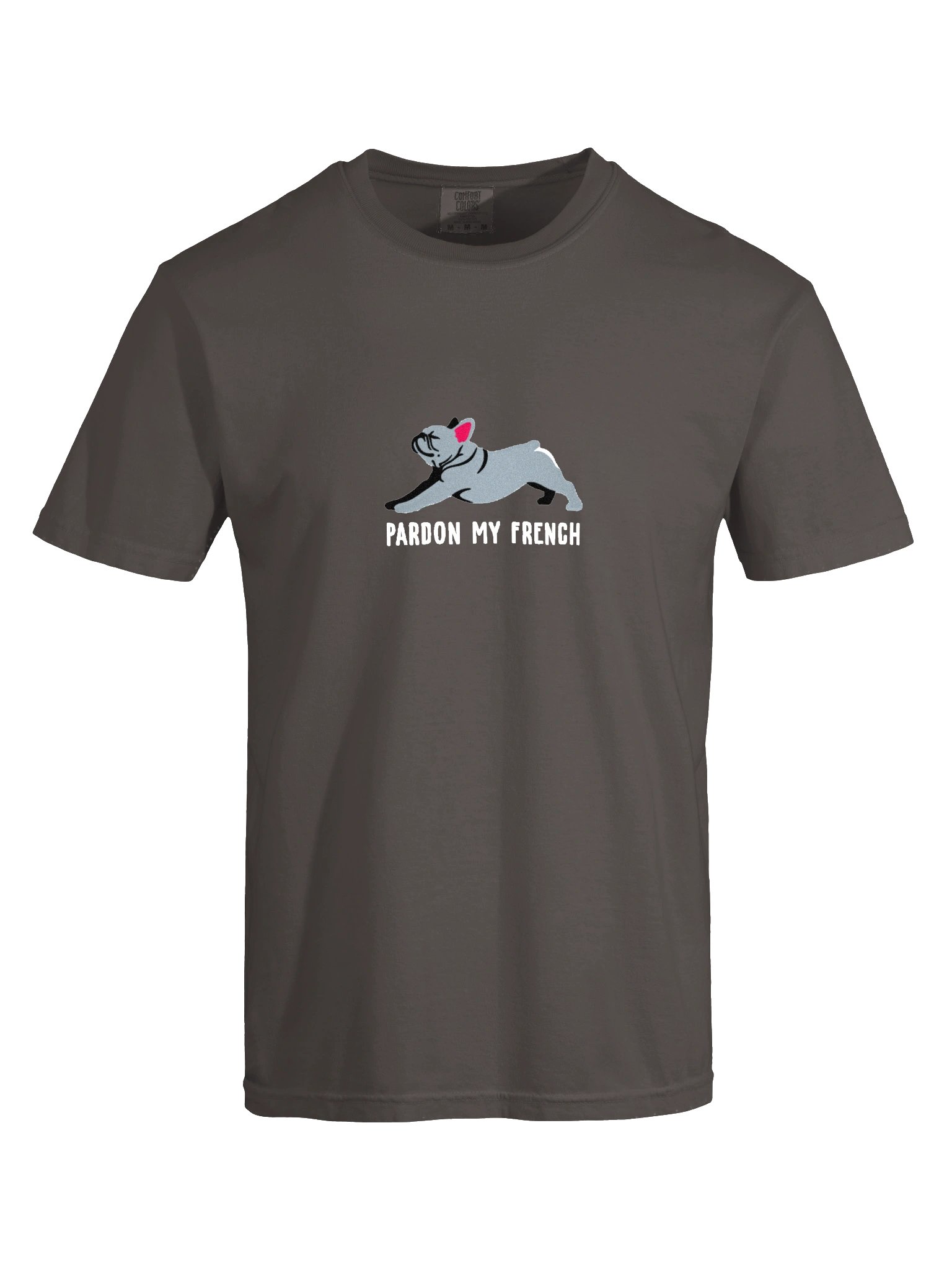 Pardon My French T-Shirt(Embroidered) of a French Bulldog(Blue) product image (10)