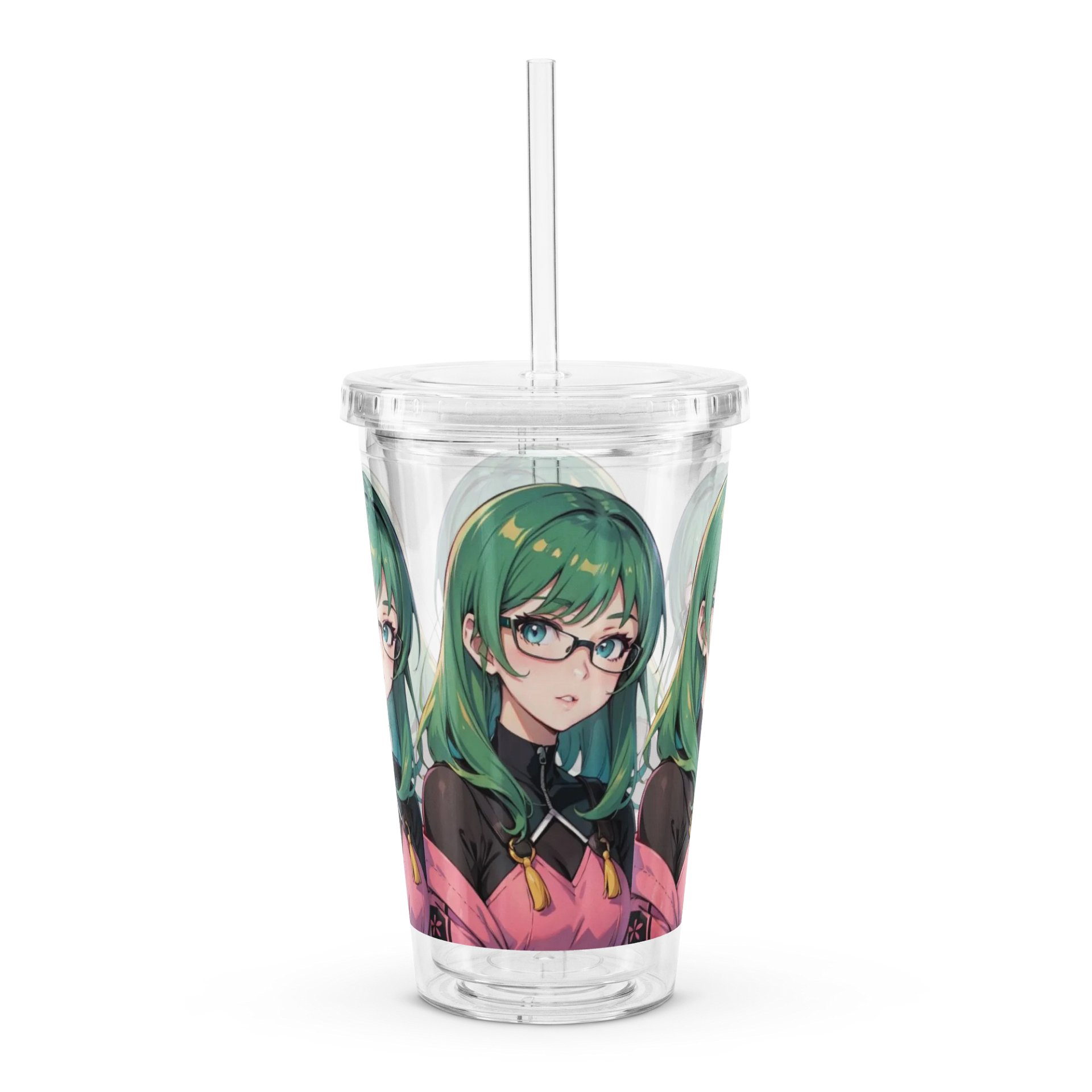 (Green WAIFU) K Clear Plastic Tumbler product image (1)