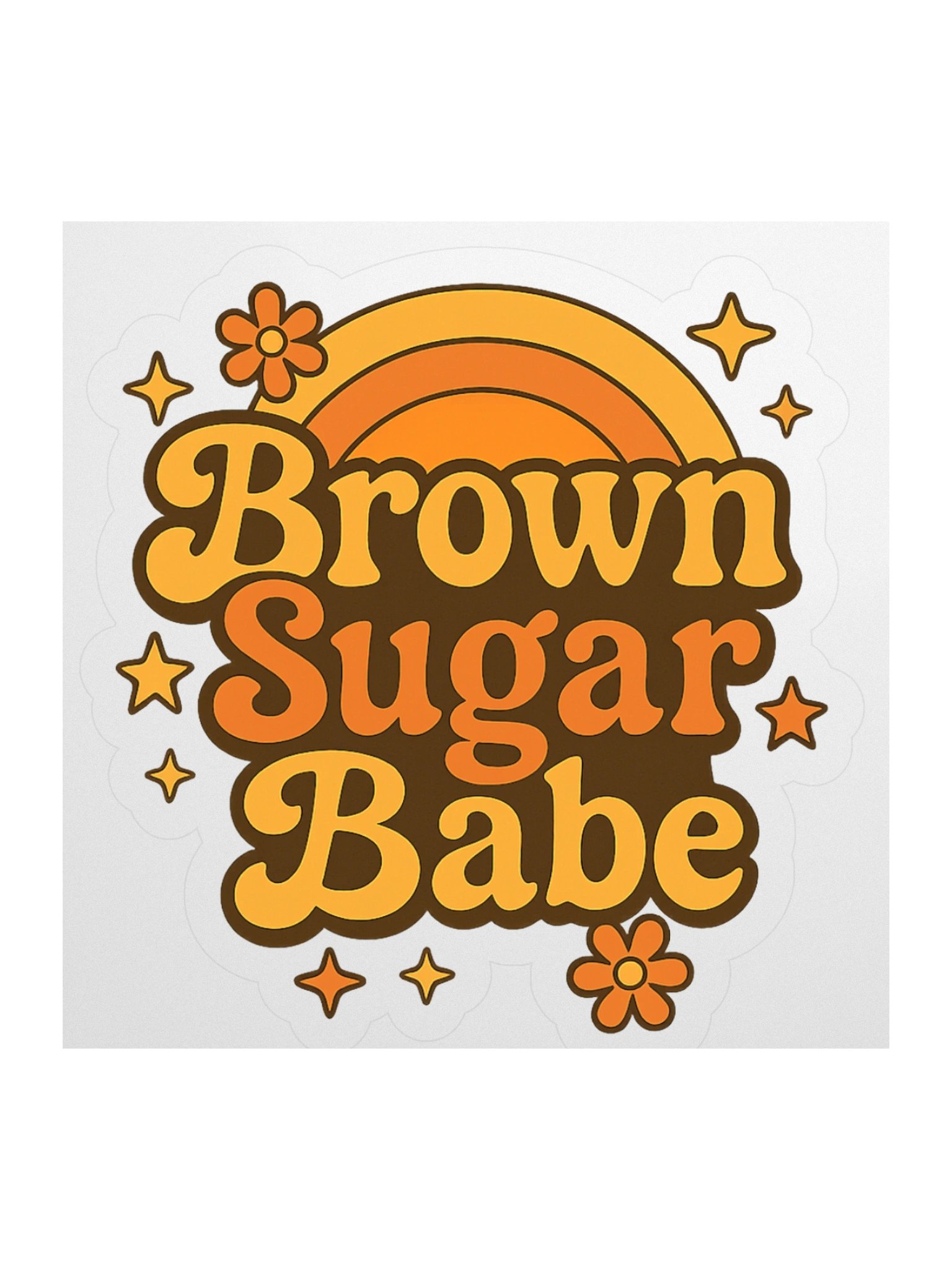 Brown Sugar Babe Retro Kiss Cut Stickers product image (1)