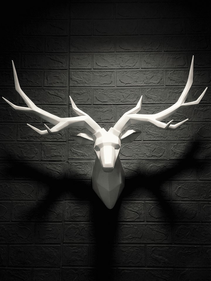 XL Modern Stag Wall Mount — Large Resin Deer Antler Sculpture product image (1)