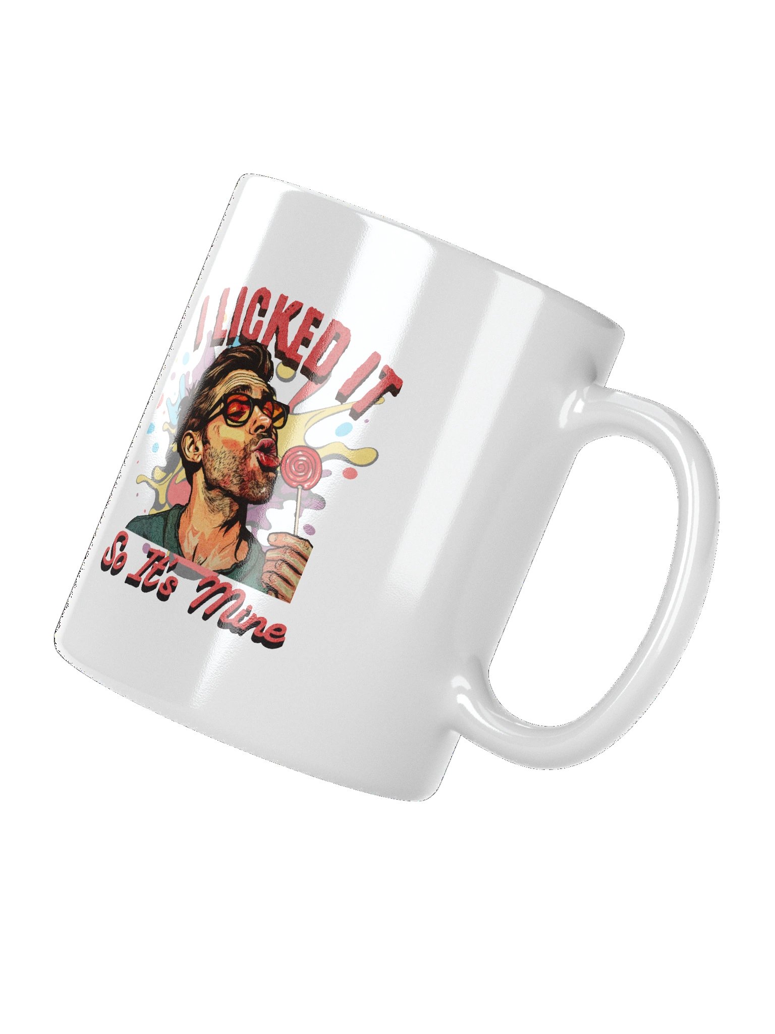 Quirky 'I Licked It So It's Mine' Pop Art Illustration - Fun and Humorous Mug product image (9)