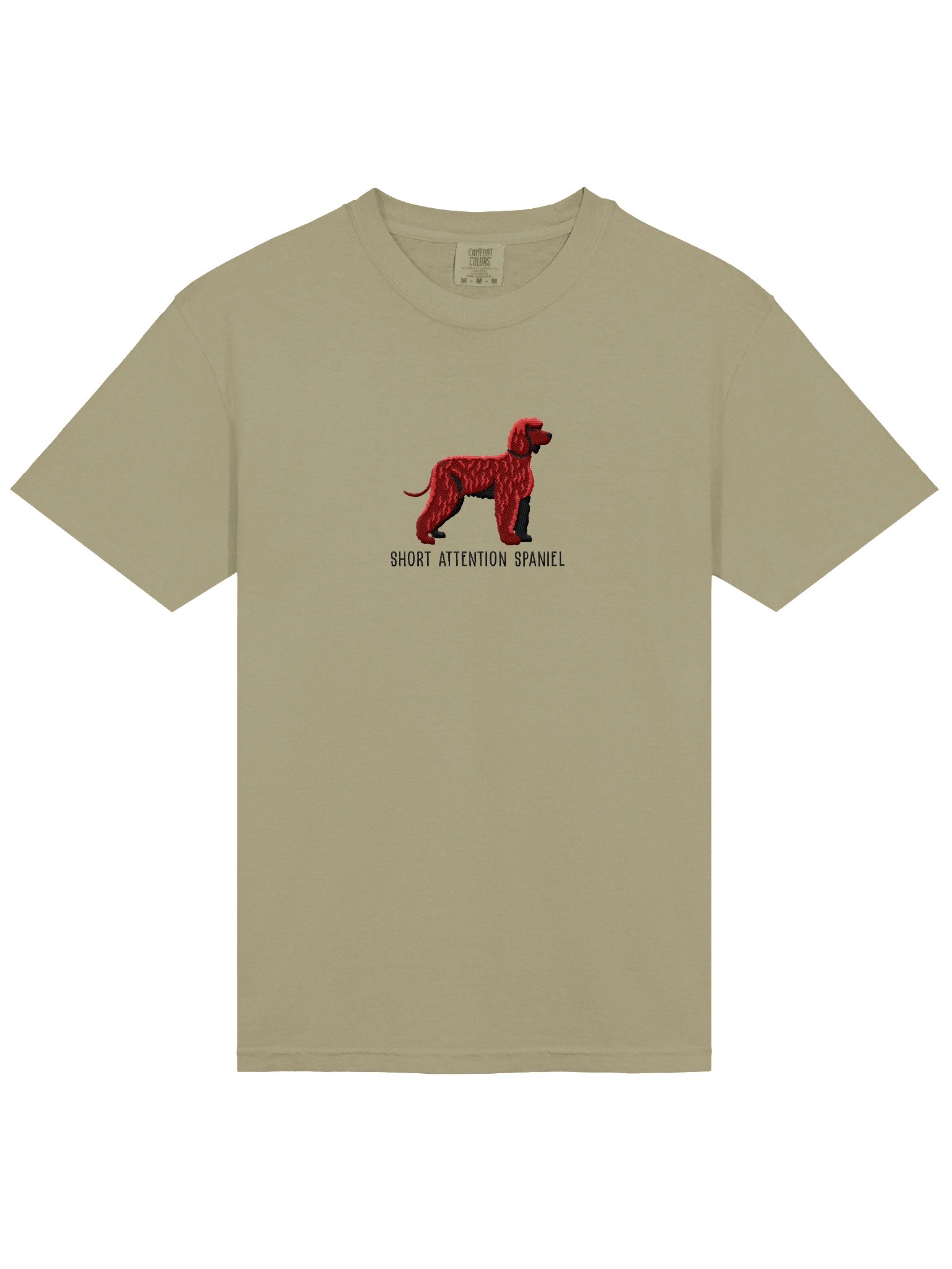Short Attention Spaniel T-Shirt(Embroidered) of an Irish Water Spaniel product image (6)