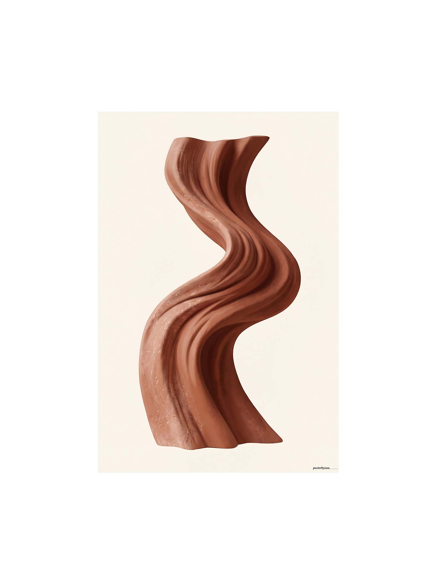 Terracotta Current - Abstract Organic Sculptural Wall Art product image (1)