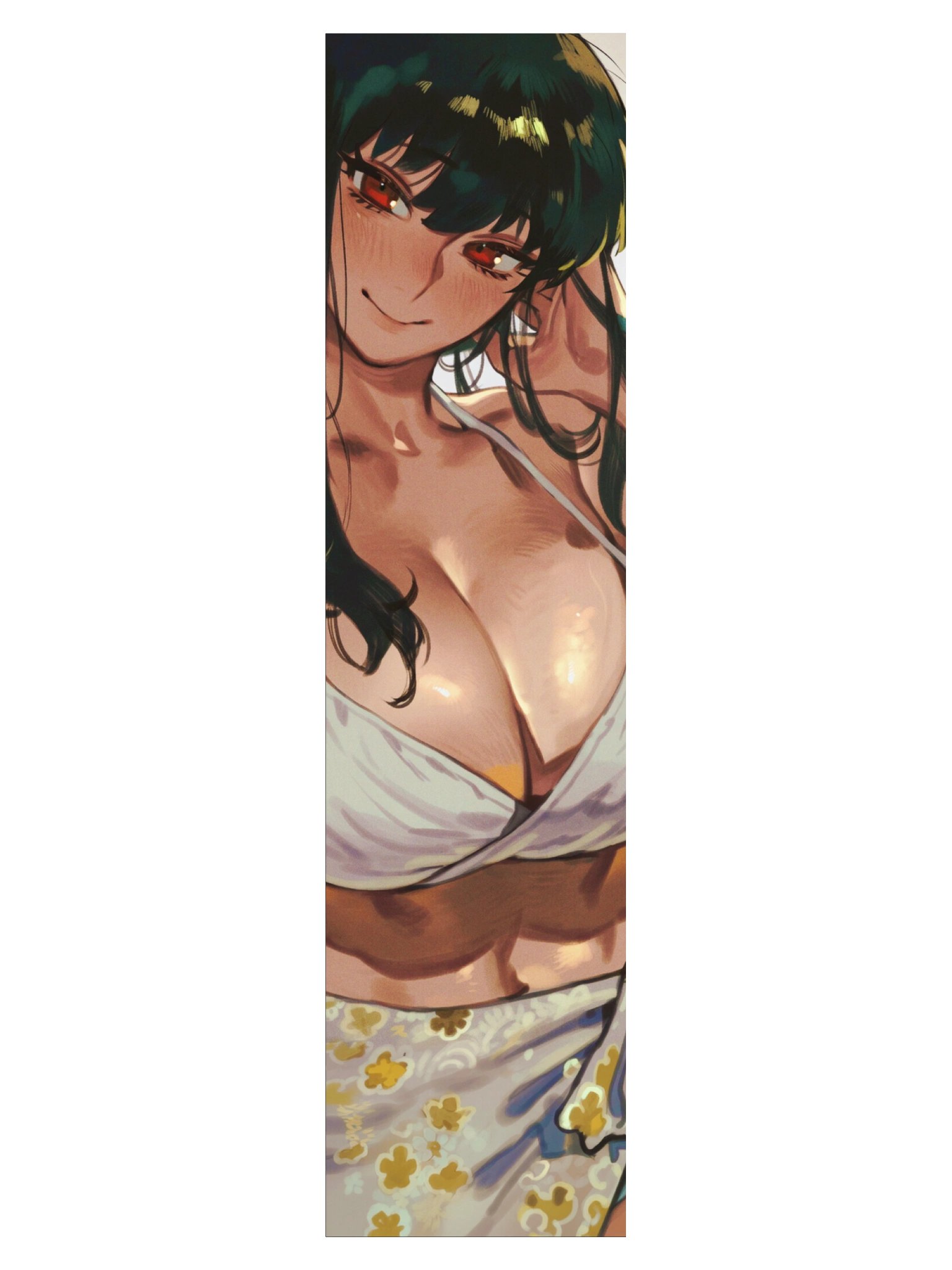 Black Haired Mother White Flower Bikini Long Sticker product image (3)