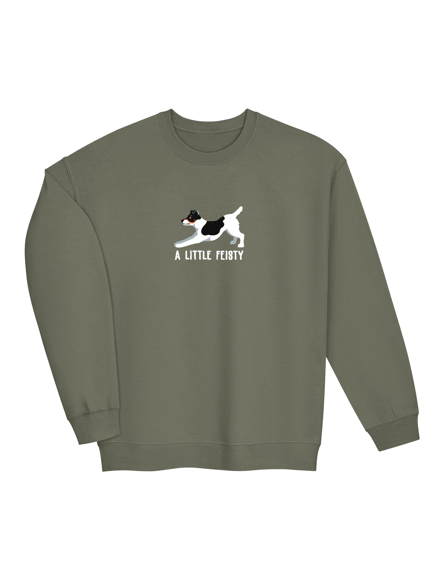 A Little Feisty Sweatshirt (Embroidered) of a Feist Dog(Tricolor) product image (6)