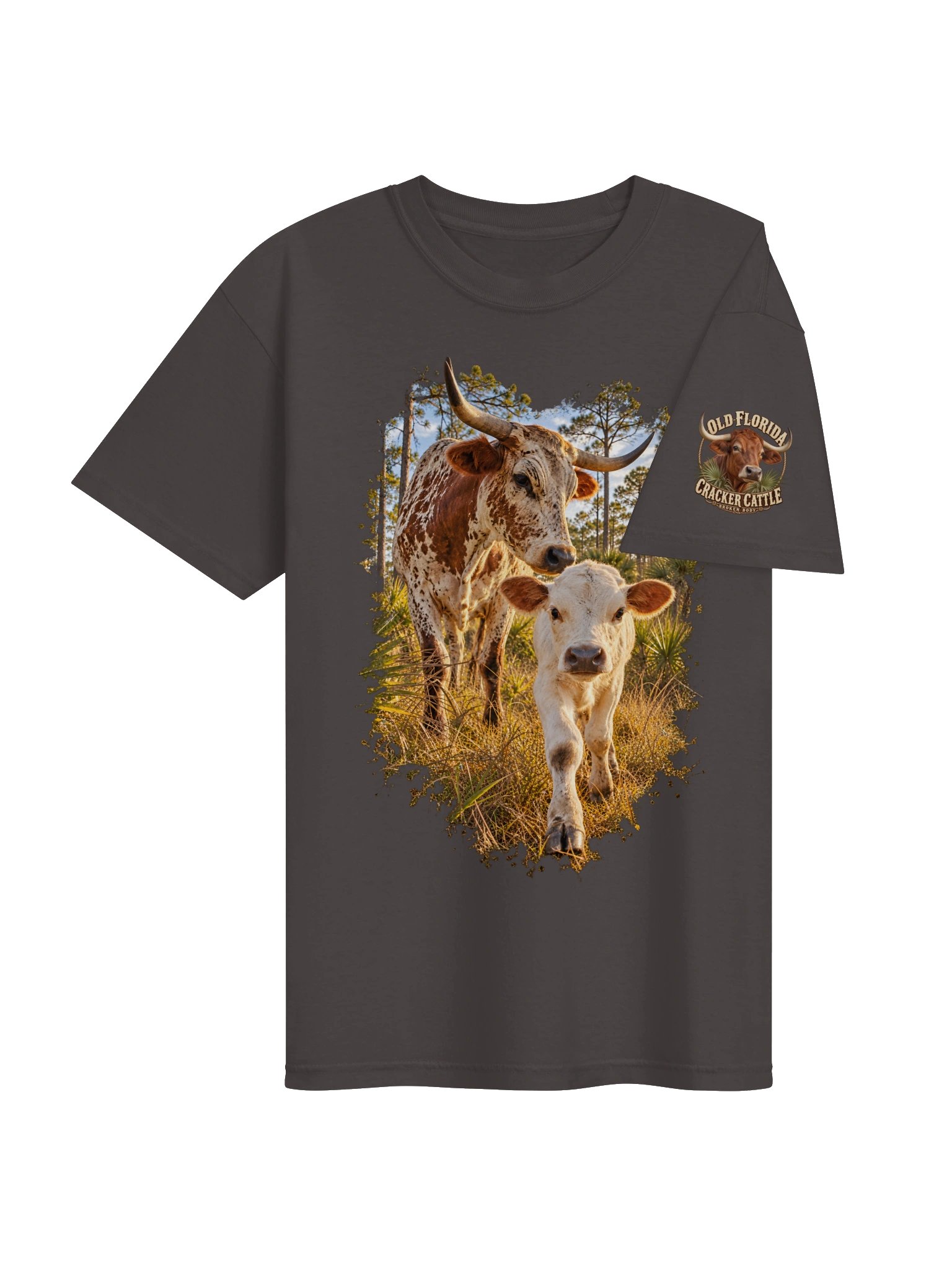 Old Florida Cracker Cattle T-Shirt | Florida Heritage Ranch Tee | BROKEN RODEO™ product image (42)