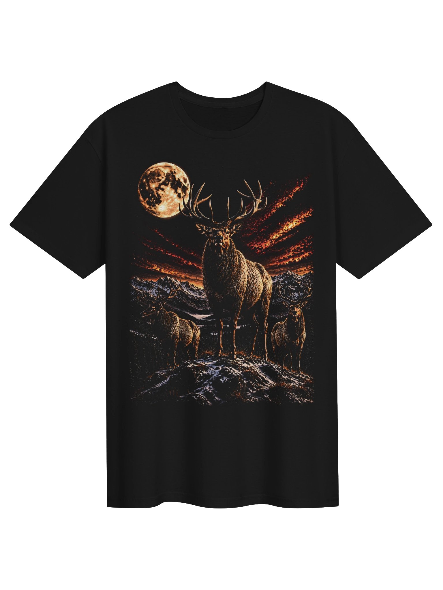 Elk Howling Moon Tshirt | Legendary Wildlife Shirt product image (1)