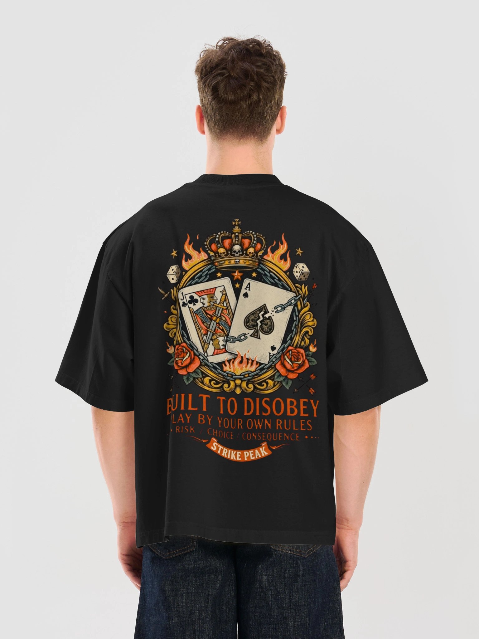 Premium Heavyweight Oversized Graphic T-Shirt - "Built To Disobey" Dual-Sided Statement Streetwear product image (17)