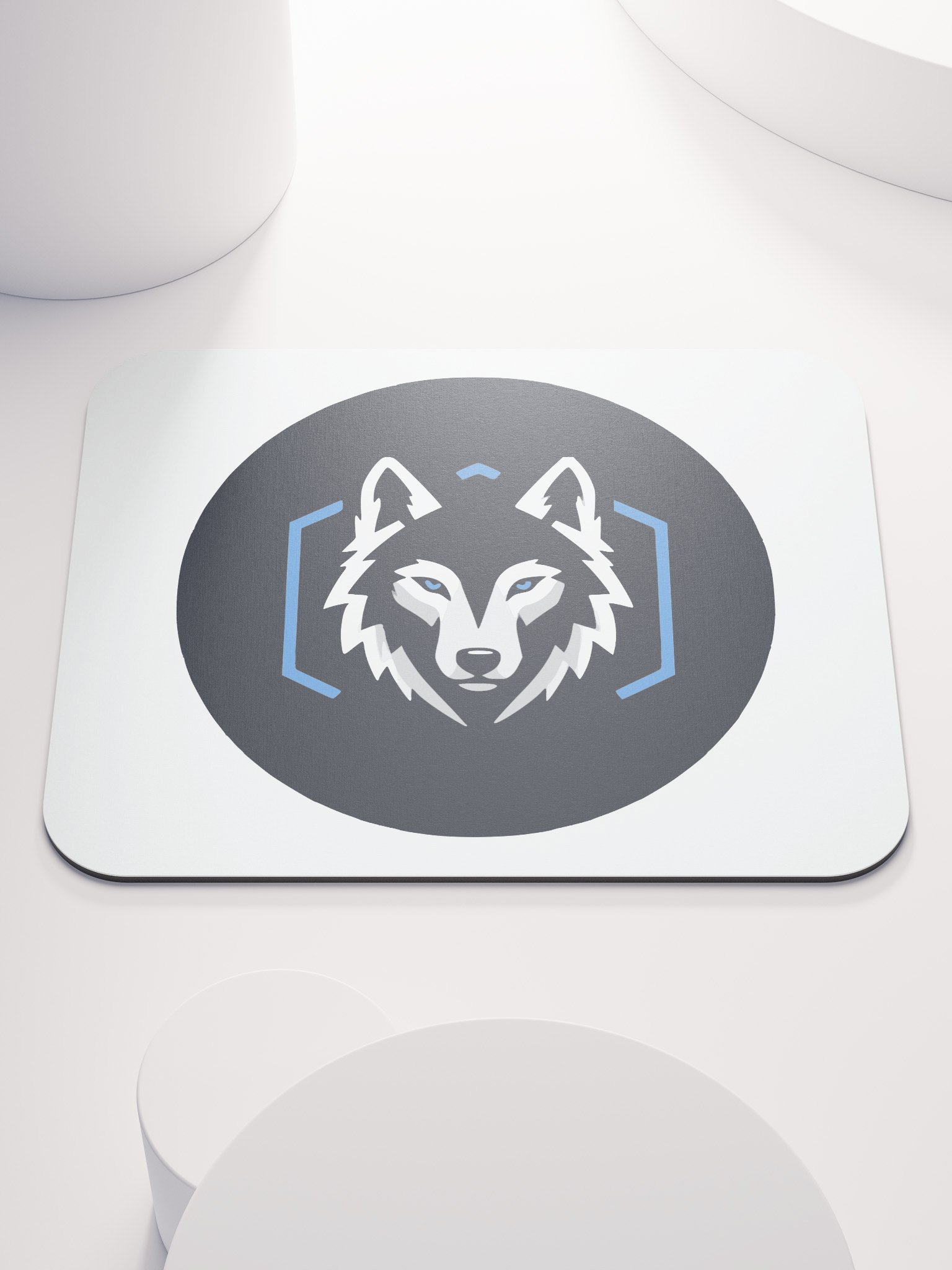 Blue-Eyed Wolf Logo Mouse Pad product image (1)