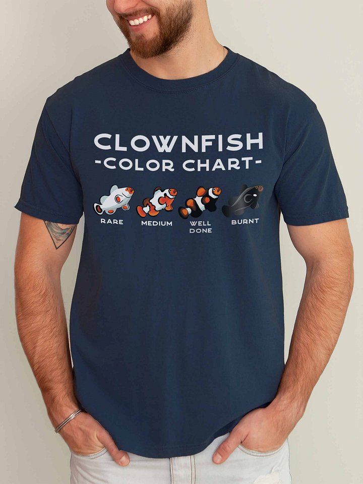 Clownfish Color Chart T-Shirt for Reef Aquarium Lovers product image (2)