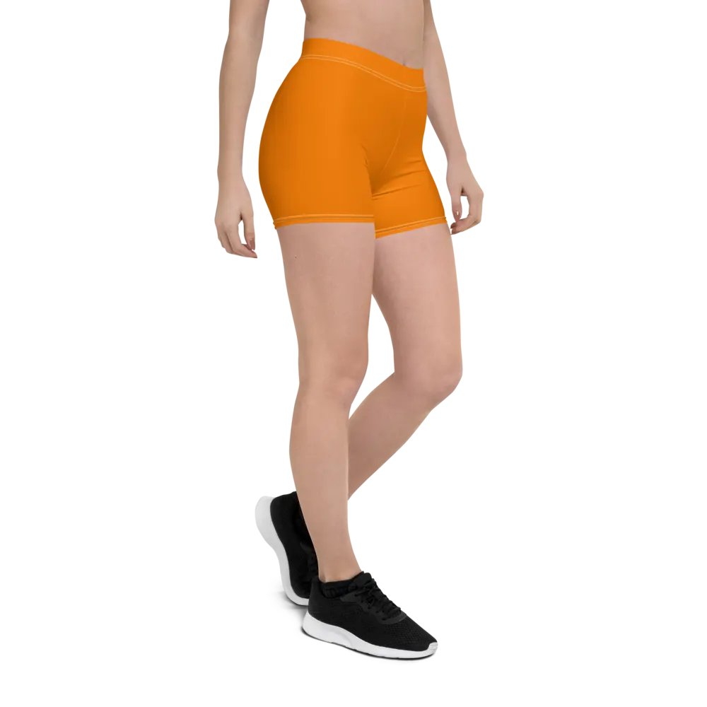 Plain Color Orange Bike Shorts product image (6)