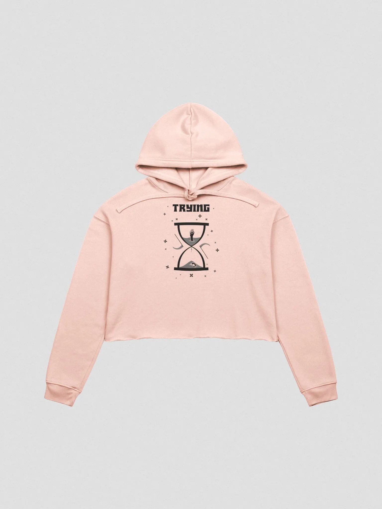 Trying Times fleece crop hoodie product image (2)