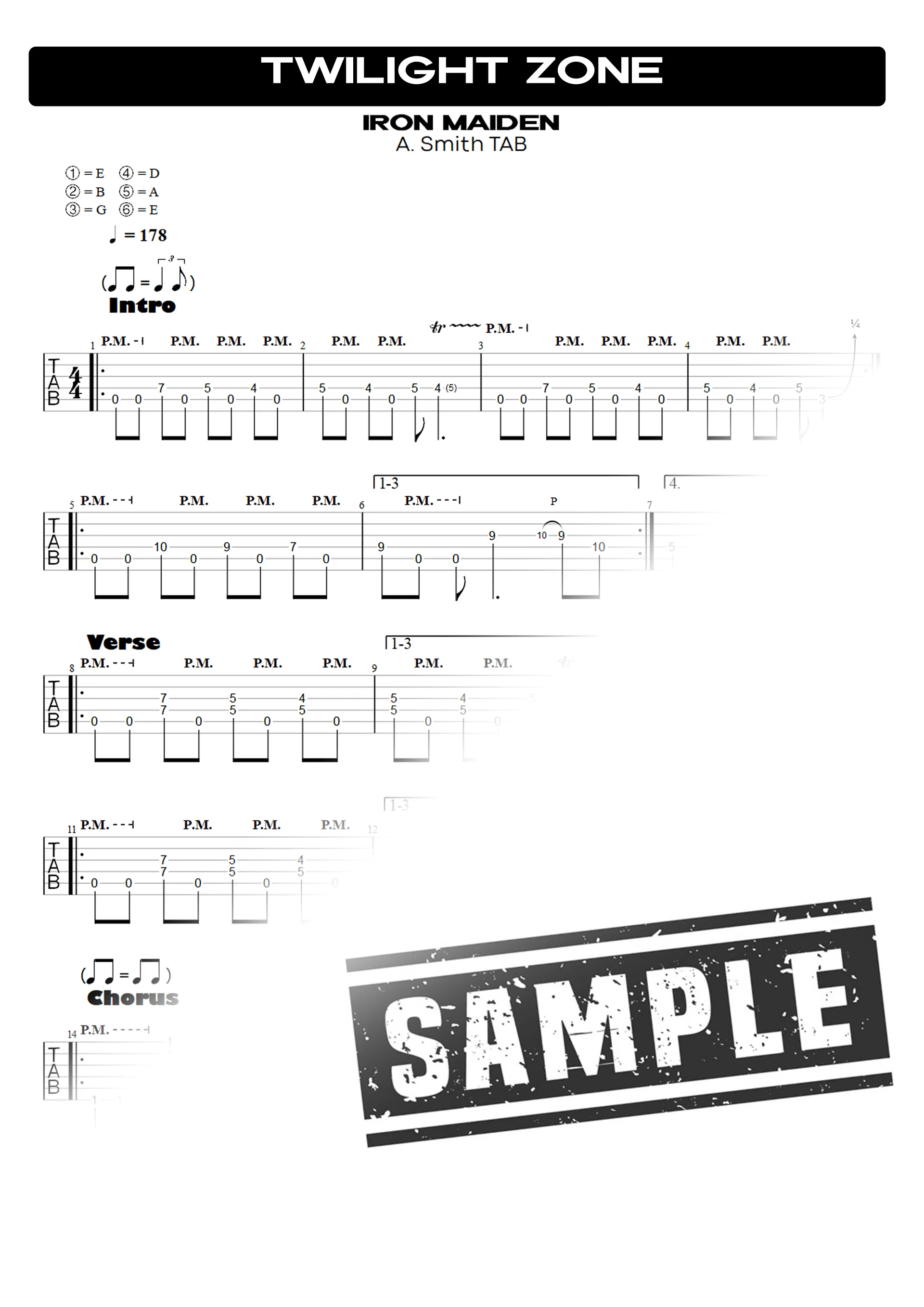 Twilight Zone | PDF Tab + Guitar Pro | Iron Maiden product image (2)