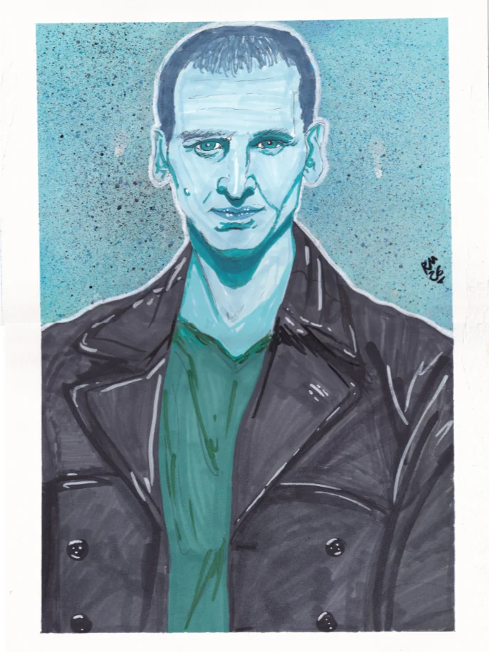 original art - Christopher Eccleston - doctor in blue product image (1)
