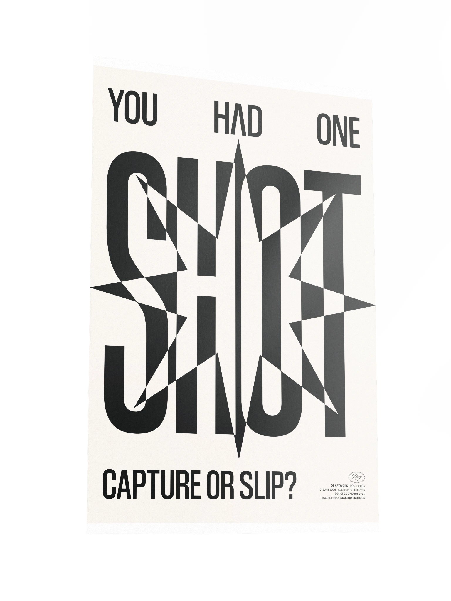 "ONE SHOT" Typography Print Poster (Unframe) product image (4)