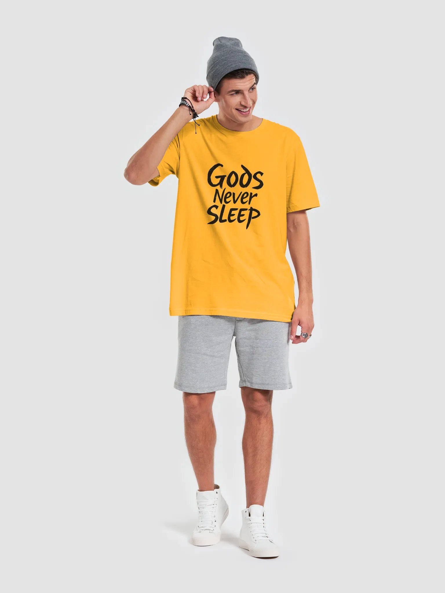 Gods Never Sleep Slogan T-shirt product image (6)