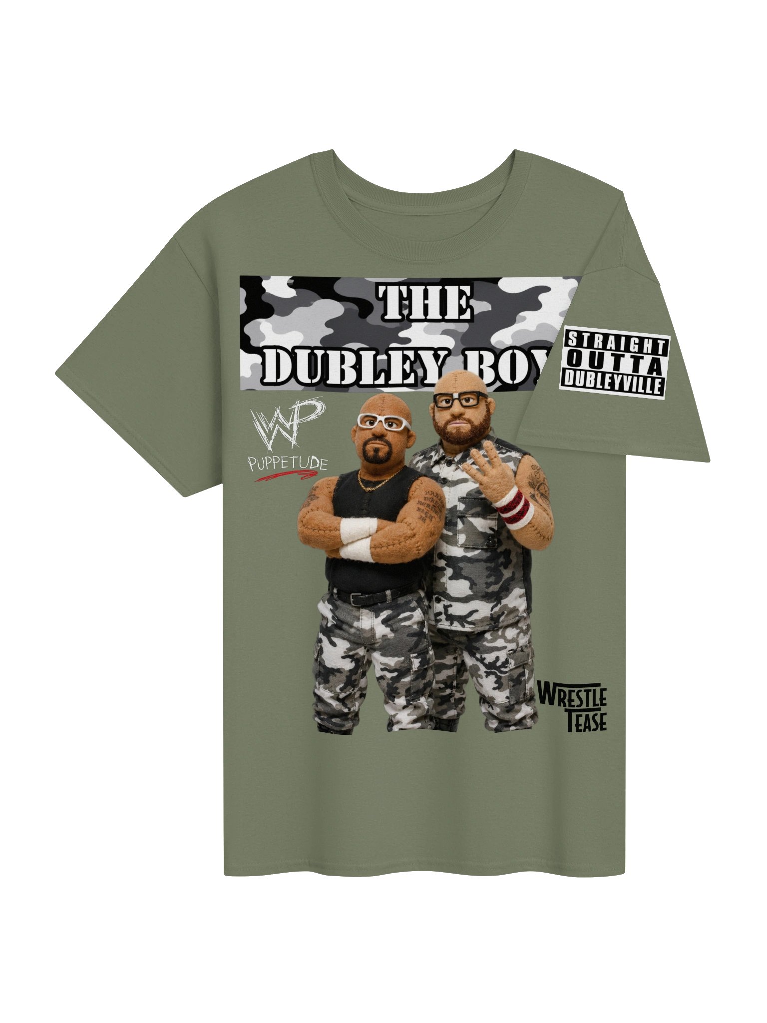 The Dubley Boys Tee V1 Military Green w/ Sleeve print product image (2)