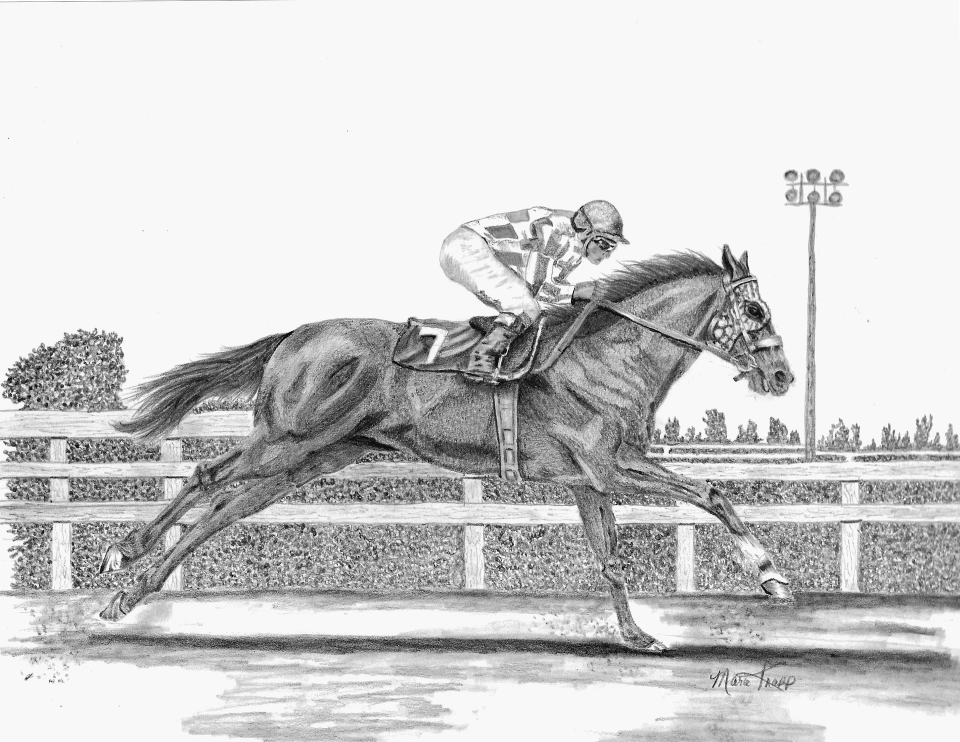 Ahead by 31 - Original Graphite Drawing product image (3)