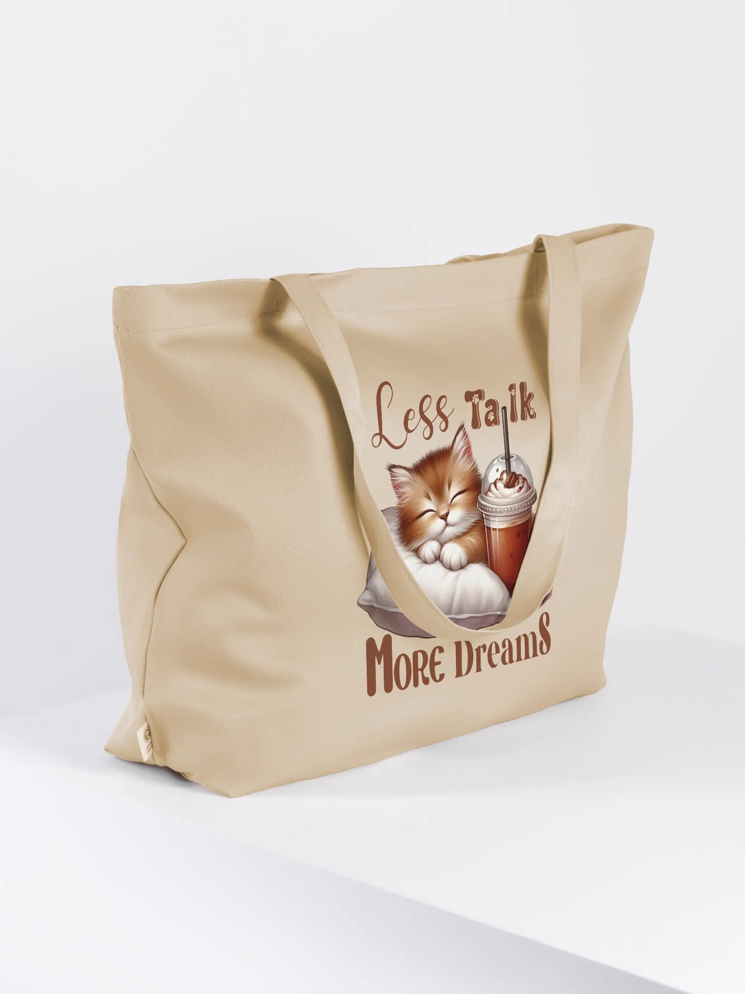 Dreamy Kitten Less Talk More Dreams Organic Tote Bag product image (1)