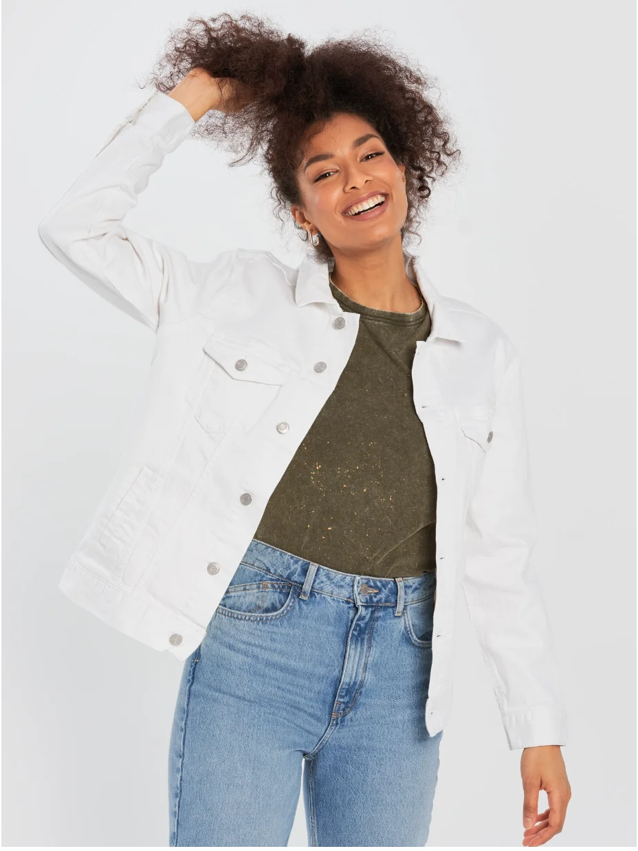 WOMEN DENIM JACKET WHITE product image (1)