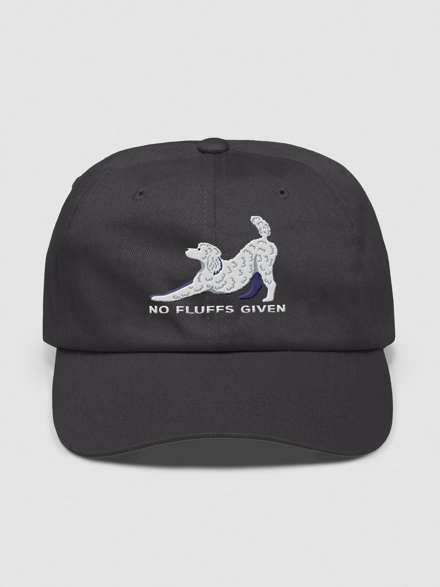 No Fluffs Given Classic Dad Hat(Embroidered) of a Poodle(White) product image (9)