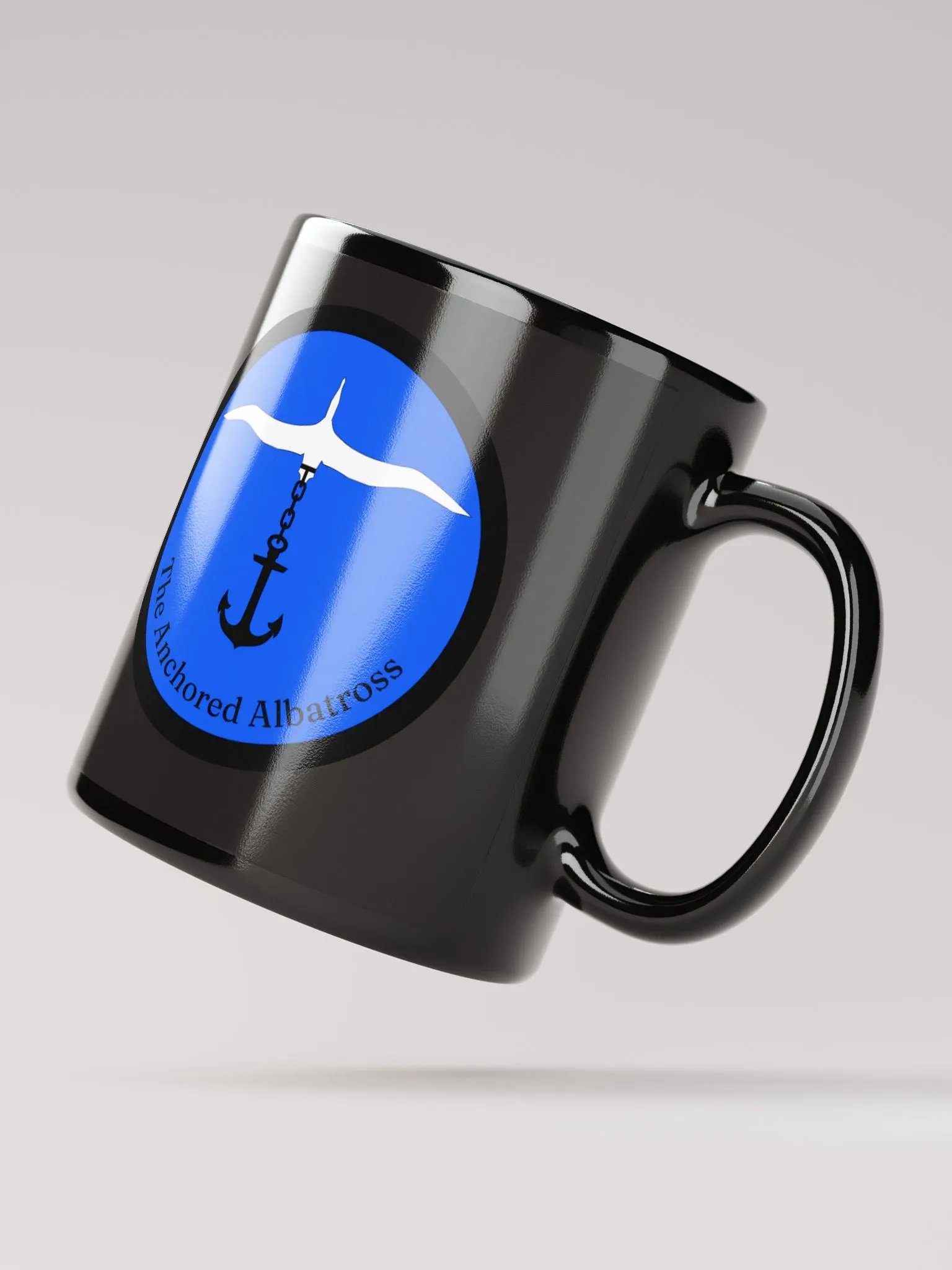 Anchored Albatross Black Glossy Mug product image (4)