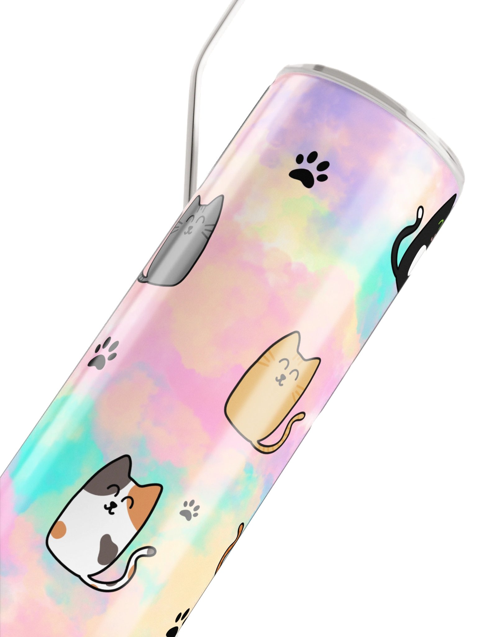 Cats Tie Dye Stainless Steel Cup w/ Straw product image (4)