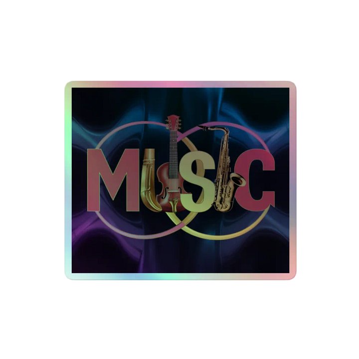 Exclusive Holographic "MUSIC" Sticker | Premium Kiss-Cut Vinyl | Ideal for Laptops, Cars & More product image (2)