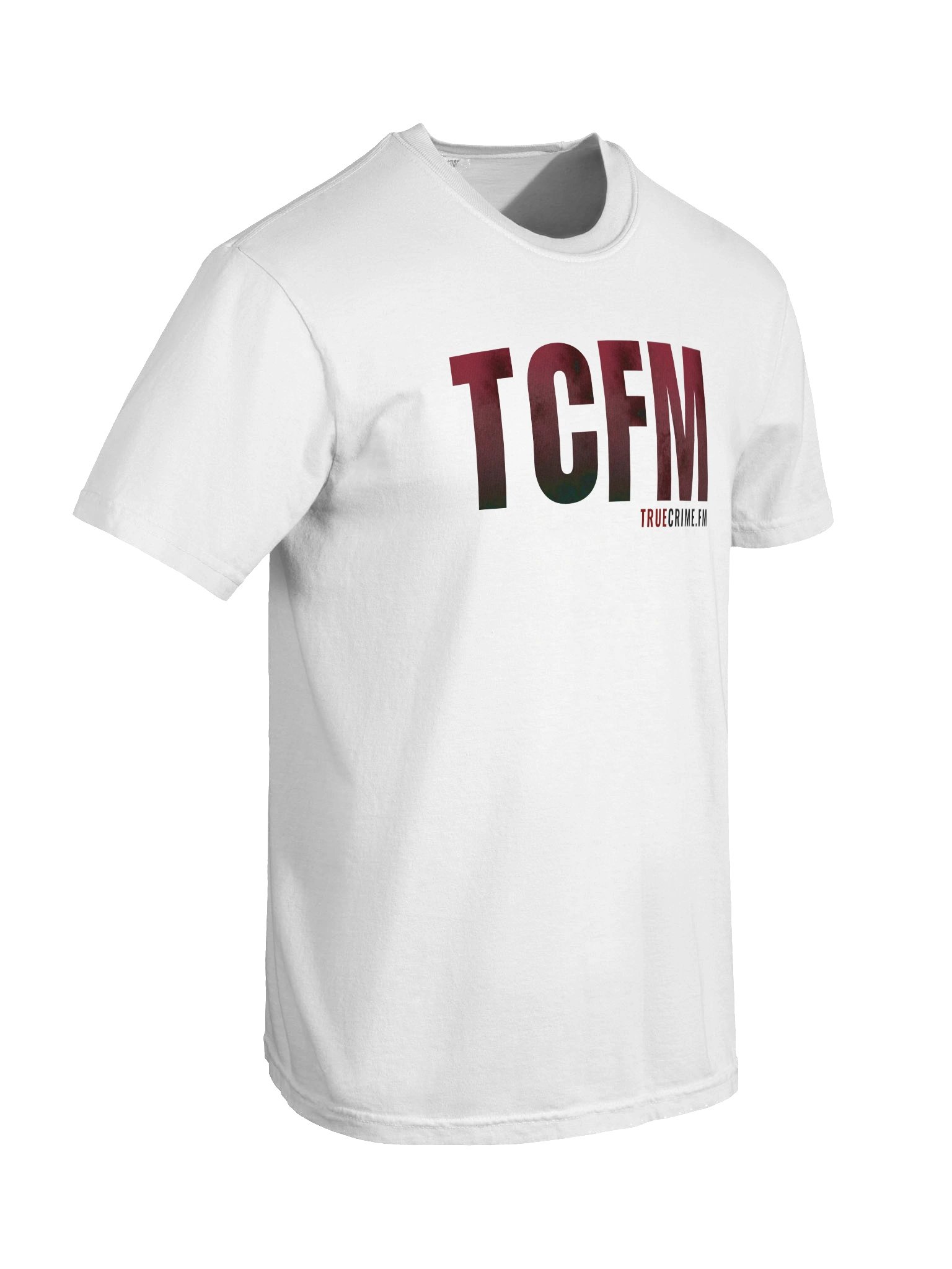 TCFM - TrueCrime.FM White Tee with Red and Black Letters product image (6)