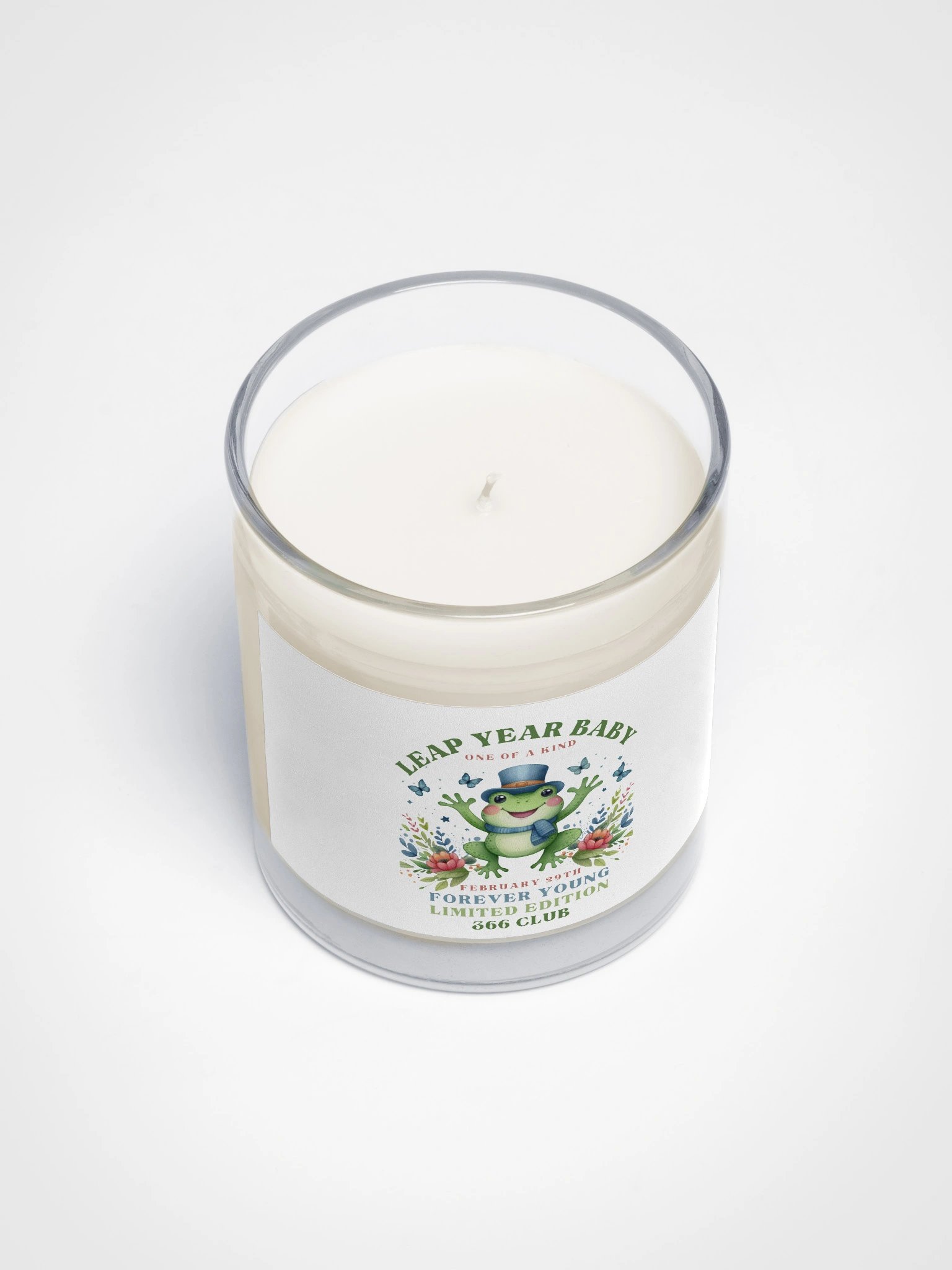 Leap Year Soy Candle February 29th Birthday Party Décor and Keepsake Leapers 366 Club , Clear Glass Jar product image (3)