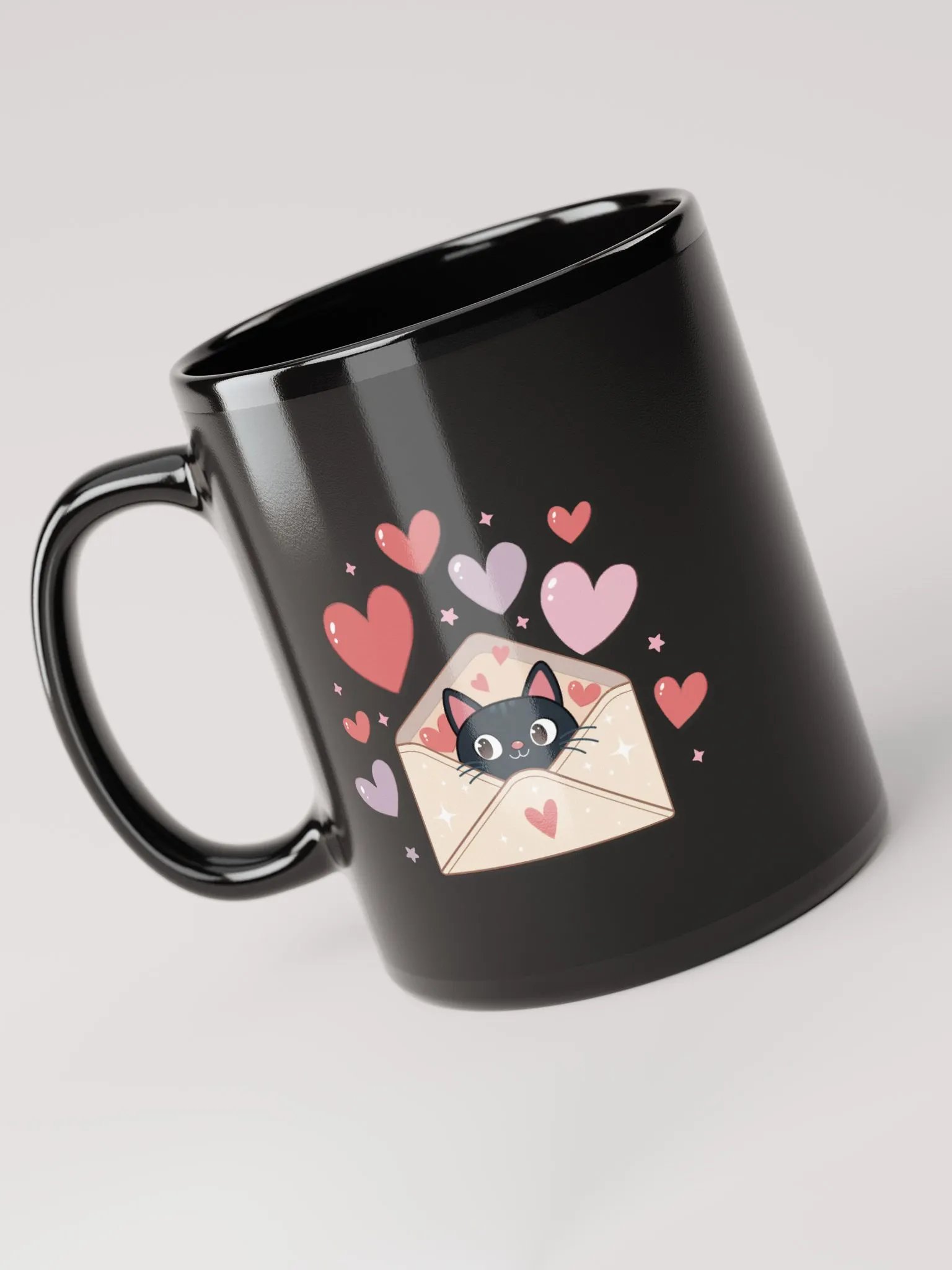 Feline Valentine Envelope - black mug product image (3)