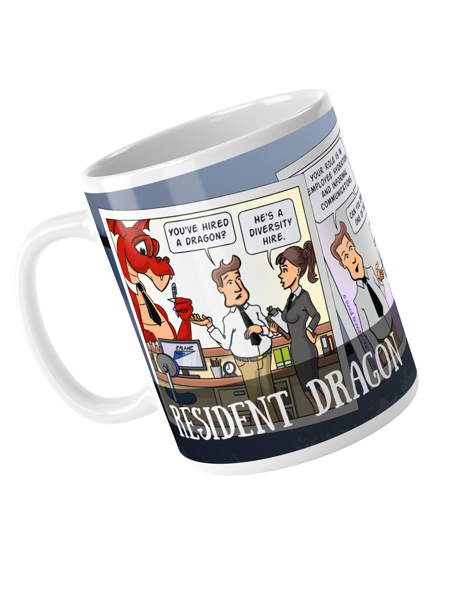 Resident Dragon Comic Watercooler Valet Three-Panel Mug product image (5)