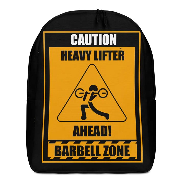 Caution Heavy Lifter Ahead Barbell Zone Backpack product image (1)