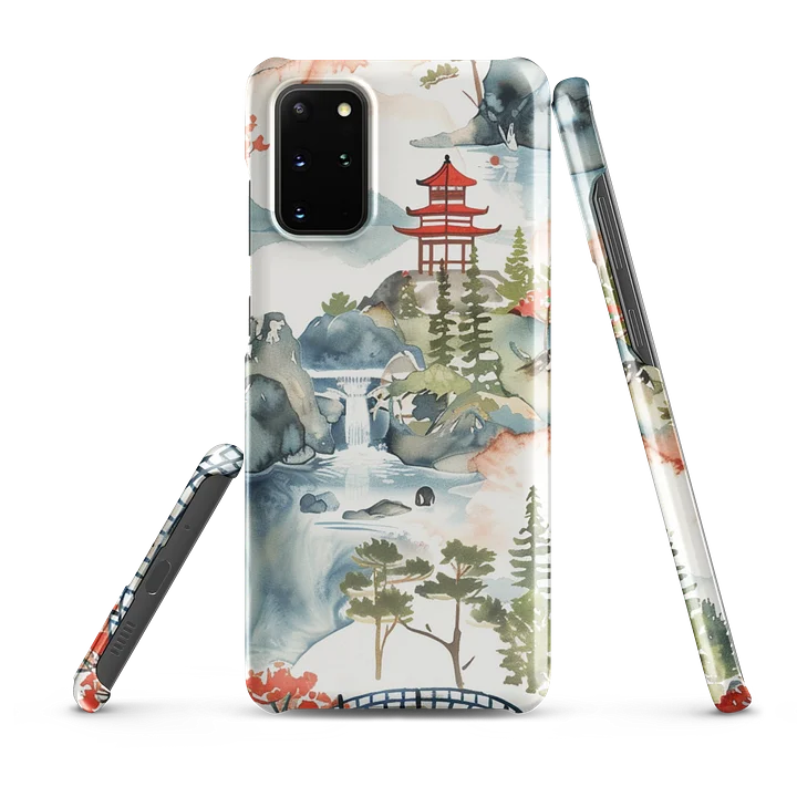Japanese Pagoda Watercolor Galaxy Snap Case - Landscape Art Cover product image (6)