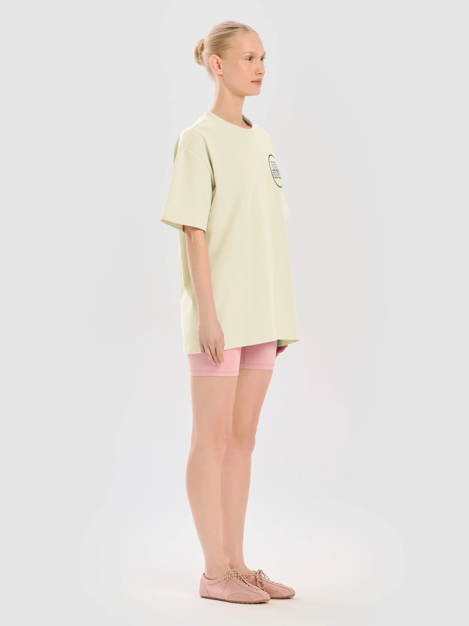 F&B Circular Logo Oversized T Shirt Cream product image (11)